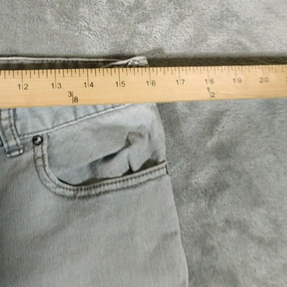 Free People Jeans Womens 30 X 26 Gray Distressed Straight Bikercore‎